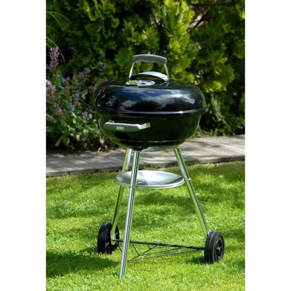 WEBER Kompakti hiiligrilli vedenkeittimellä Ø47 cm - Kromiteräs - Musta