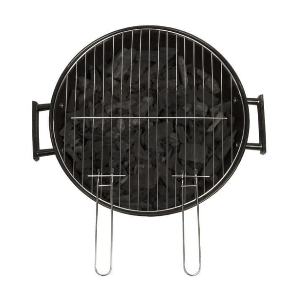 Hiiligrilli - LIVOO - DOC172K - ø41 cm - Kromattu teräsgrilli - Korkeus 69,5 cm - Kahvat - 2 hammaspyörää
