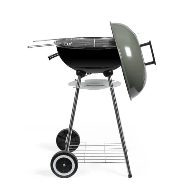 Hiiligrilli - LIVOO - DOC172K - ø41 cm - Kromattu teräsgrilli - Korkeus 69,5 cm - Kahvat - 2 hammaspyörää