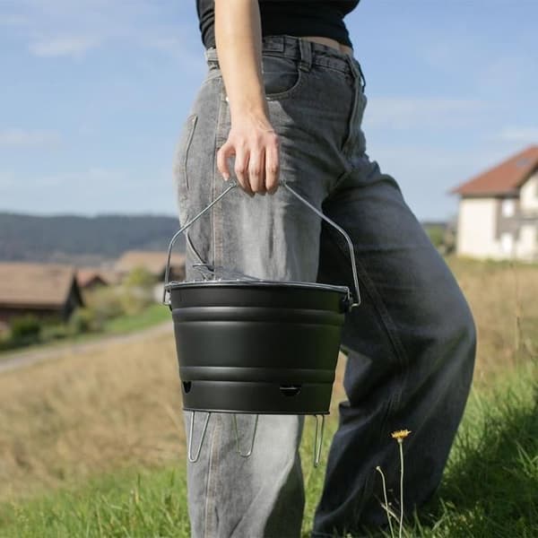 Bärbar kolgrill - LIVOO - DOC327N - Rostfritt stål - Grillyta ø27 cm - Höjd 24 cm