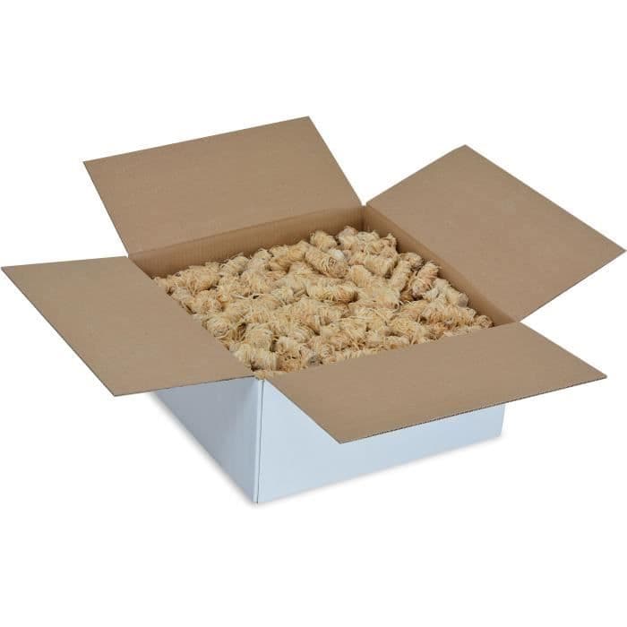 CHEMINETT Brandstarter FSC-certifierad träull och 100% vegetabiliskt vax - 10 kg (ekologisk eldstarter för eldstad och grill)