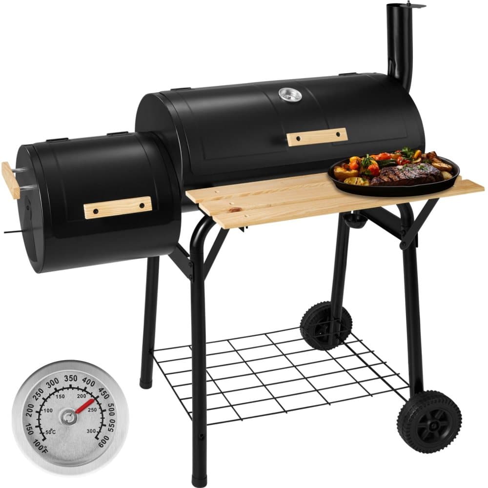 Kolgrill med temperaturvisning - svart