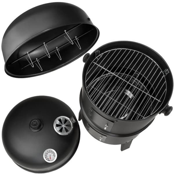 3-i-1 BBQ grill inkl. termometer - sort