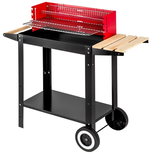 Grill med hjul - sort/rød Sort, Rød