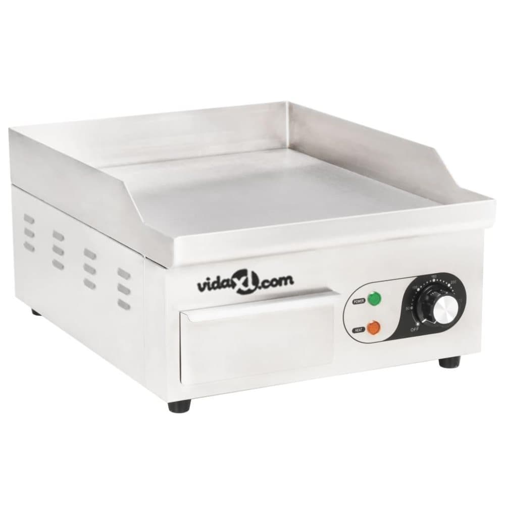 vidaXL Elektriskt stekbord rostfritt stål 2000 W 36x47x22 cm