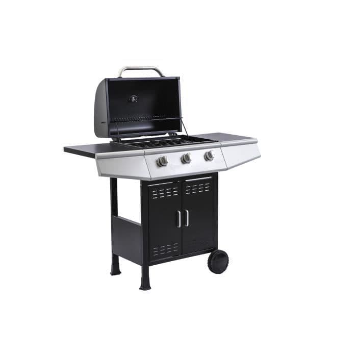 Kogekasse Gasgrill Paarl - 3 brændere - Emaljerede gitre - 52 x 34 cm