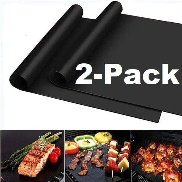 2 Pack Barbecue grill & oven mat non stick reusable baking mat