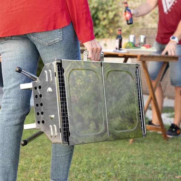 Portabel Kolgrill - Hopfällbar - Rostfritt Stål