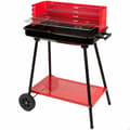 Miniatyrbillede 1 af 5: Kulgrill med hjul Aktive Stål Plastik 66 x 44 x 85 cm Rektangulær Rød