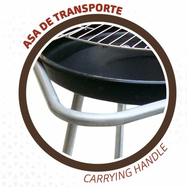 Kulgrill med hjul Aktive 51 x 51 x 82 cm Sort