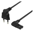 Miniatyrbilde 1 av 3: DELTACO ujordet apparatkabel, 1m, CEE 7/16 - IEC 60320 C7, svart