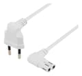 Miniatyrbillede 1 af 3: DELTACO ungrounded device cable, 1m, angled CEE 7/16 - IEC 60320, whit