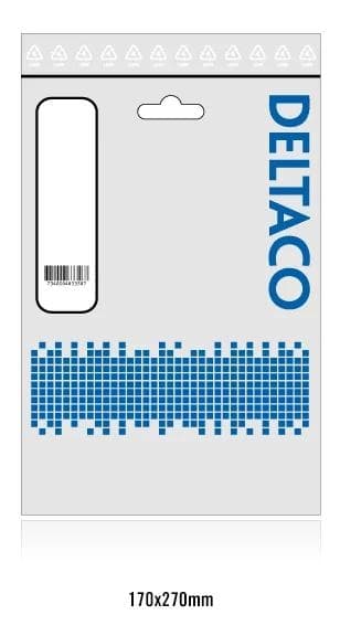 DELTACO ujordet apparatkabel, 3m, CEE 7/16 - IEC 60320 C7, hvit