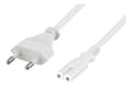 Miniatyrbilde 1 av 3: DELTACO ujordet apparatkabel, CEE 7/16 til IEC 60320 C7, 0,5 m, hvit