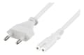 Miniatyrbillede 2 af 3: DELTACO ungrounded power cable, CEE 7/16 to IEC 60320 C7, 5m, white