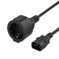 Miniatyrbilde 1 av 3: DELTACO apparatadapter, IEC C14 hane till CEE 7/4 (Schuko) hona, 1m