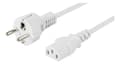 Miniatyrbillede 2 af 3: DELTACO grounded power cable, CEE 7/7 to IEC 60320 C13, 10m, white