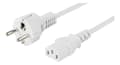 Miniatyrbillede 1 af 3: DELTACO grounded power cable, CEE 7/7 to IEC 60320 C13, 10m, white