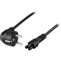 Miniatyrbilde 1 av 3: DELTACO apparatkabel 3-pin notebook, vinklad CEE 7/7 - rak IEC C5, 10m