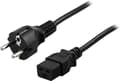 Miniatyrbilde 1 av 3: DELTACO apparatkabel, 16A, rett CEE 7/7 - rett IEC C19, 3m