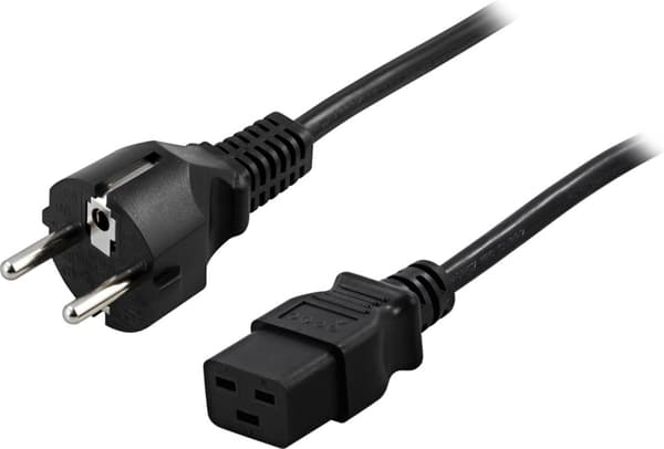 DELTACO apparatkabel, 16A, rak CEE 7/7 - rak IEC C19, 5m (DEL-111T)