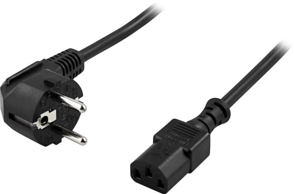 DELTACO Strøm CEE 7/7 (male) - Strøm IEC 60320 C13 Sort 7m Strømkabel
