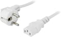 Miniatyrbilde 2 av 3: DELTACO apparatkabel, vinklad CEE 7/7 - rak IEC C13, 0,5m, vit