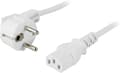 Miniatyrbilde 1 av 3: DELTACO apparatkabel, vinklad CEE 7/7 - rak IEC C13, 0,5m, vit