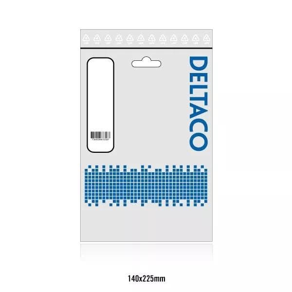 DELTACO apparatkabel, 16A, rak CEE 7/7 - rak IEC C19, 1m