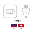 Miniatyrbilde 5 av 5: Goobay Kaldtvannskabel Sveits, 1,8 m, svart Sveitsisk støpsel (type J, SEV 1011) &gt; stikkontakt C13 (kaldtvannstilkobling)