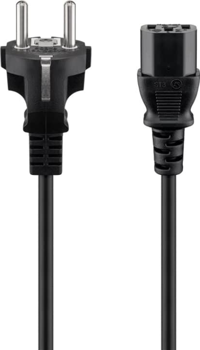 Goobay Tilkoblingskabel for kalde apparater, 1,8 m, svart Jordingsstift (type F, CEE 7/7) &gt; Stikkontakt C13 (tilkobling av kaldt apparat)