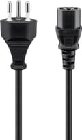 Miniatyrbilde 1 av 5: Goobay Kaldvarmekabel Sveits, 2 m, svart Sveitsisk støpsel (type J, SEV 1011) &gt; stikkontakt C13 (kaldvarmetilkobling)
