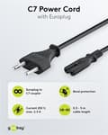 Miniatyrbilde 4 av 9: Goobay Tilkoblingskabel Euro-plugg, 5 m, svart Euro-plugg (type C, CEE 7/16) &gt; apparatkontakt C7