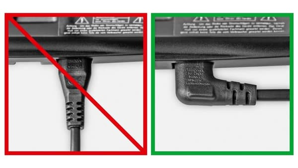 Goobay Tilslutningskabel Euro-stik vinklet i begge ender, 0,75 m, hvid Euro-stik (type C, CEE 7/16) > hunstik C7