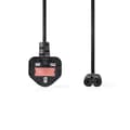 Miniatyrbillede 3 af 4: Nedis UK Strømkabel | UK Han | IEC-320-C7 | 5.00 m | Ja | 2 x 0.75 mm² | Kobber | Runde | Nikkelplateret | UK | PVC | Stik: UK / Type G | 250 V AC | 3