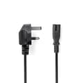 Miniatyrbillede 2 af 4: Nedis UK Strømkabel | UK Han | IEC-320-C7 | 5.00 m | Ja | 2 x 0.75 mm² | Kobber | Runde | Nikkelplateret | UK | PVC | Stik: UK / Type G | 250 V AC | 3