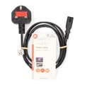 Miniatyrbillede 4 af 4: Nedis UK Strømkabel | UK Han | IEC-320-C7 | 2.00 m | Ja | 2 x 0.75 mm² | Kobber | Runde | Nikkelplateret | UK | PVC | Stik: UK / Type G | 250 V AC | 3