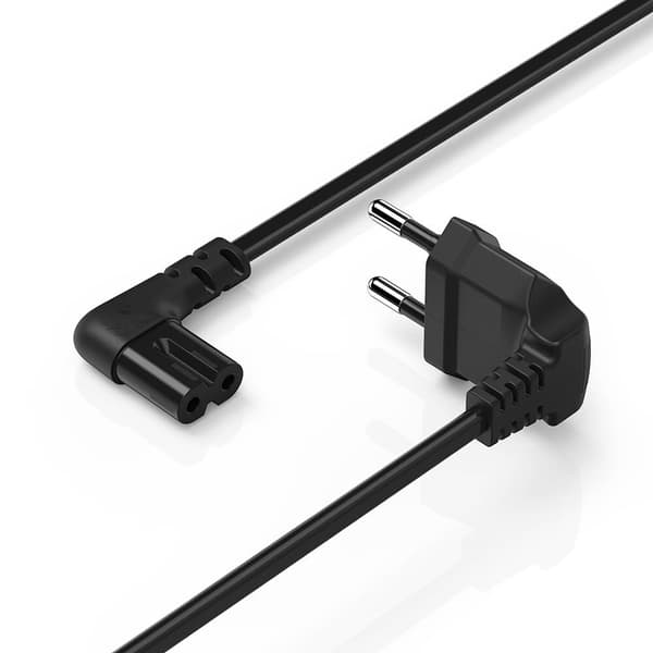 Hama Strömkabel Eurokontakt Vinklad Svart 3,0m