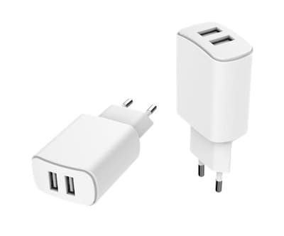 Bigben Just Green Home Charger with 2 USB-A ports (4.8A) White