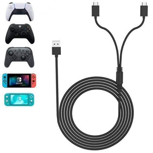 SiGN Duo Charge & Play Kabel för PS5, 1.5m - Svart