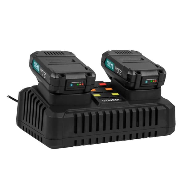 VONROC Dubbel snabbladdare | VPower 20V-plattformen
