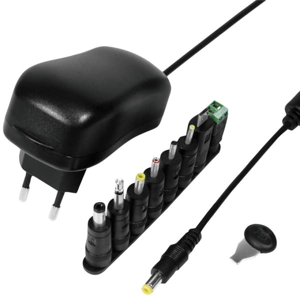 LogiLink Nätadapter 230V-> 3-12V 1A 12W Svart