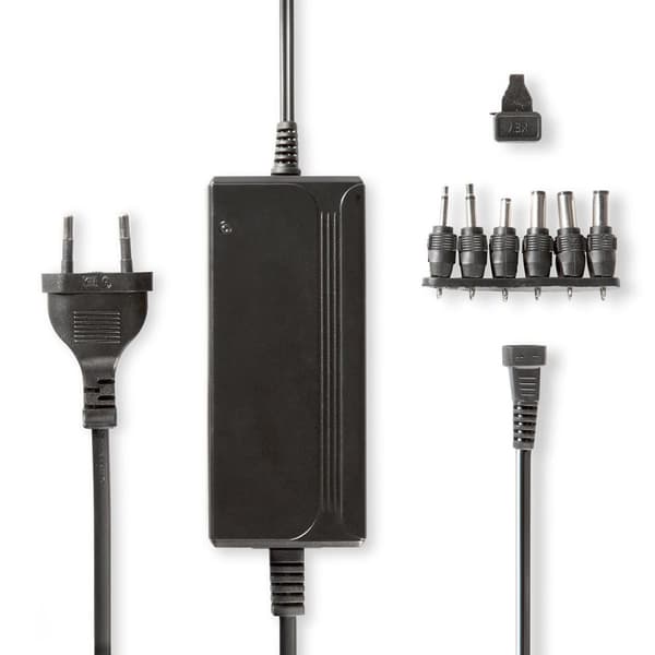 Nedis Universal AC strømadapter | 36 W | 5 - 15 V DC | 3.60 m | 2.4 A - 3.0 A A | 6 plug(s) | Sort