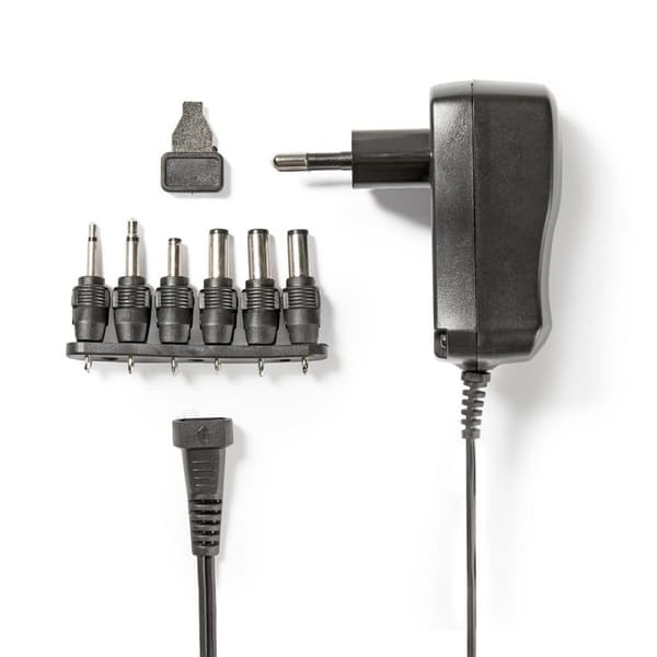 Nedis Universal AC strømadapter | 7.2 W | 3 - 12 V DC | 1.80 m | 1.0 A A | 6 plug(s) | Sort