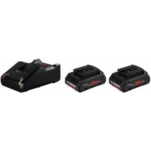 Paket med 2 18V ProCORE 4Ah batterier + snabbladdare - BOSCH - 1600A01BA3