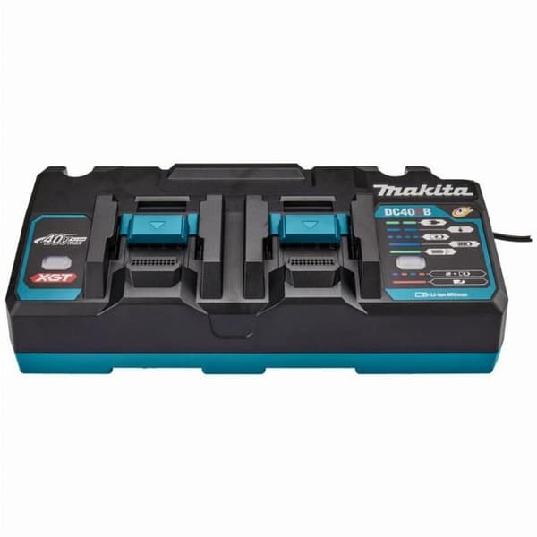 Snabbladdare dubbla MAKITA för XGT 40V max-batterier - Samtidig laddning av två batterier - Elektrisk Turkos