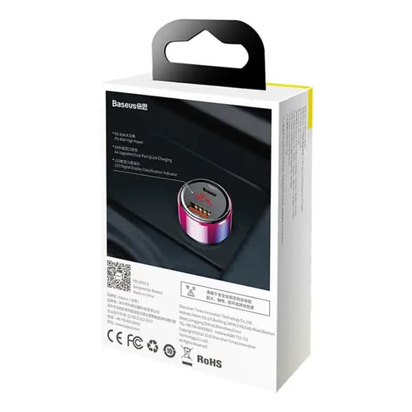 Baseus Magic Series с LCD / PPS / QC4+ / PD / 45W / 6A / Aurora Pink