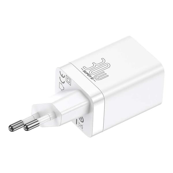 Baseus Super Si PD Wall Charger 30W /  1x USB-C / 1x USB