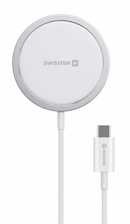 Swissten MagStick bezdrátová nabíječka pro iPhone kompatibilní s MagSafe Hvit