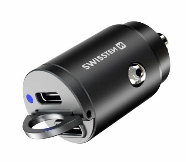 Swissten CL adaptér Power Delivery 2x USB-C 30W nano černý